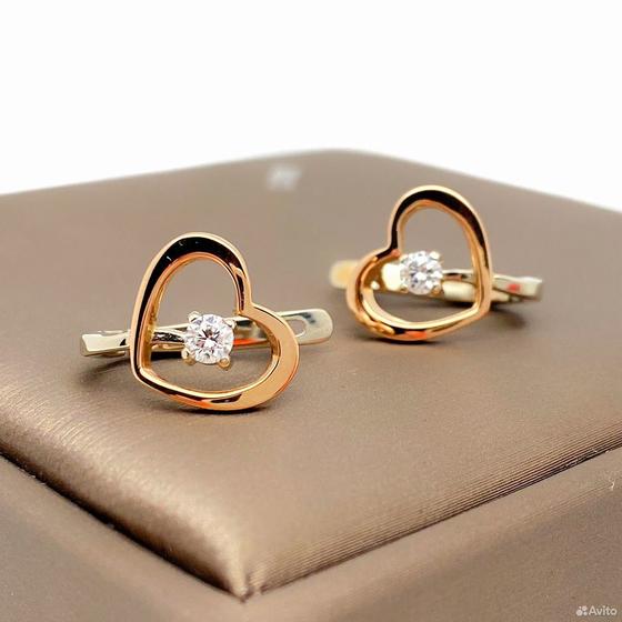Золотые серьги с бриллиантами 585пр. вес: 3,97гр