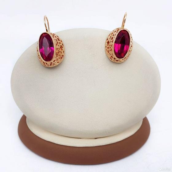 Золотые серьги с камнями 583пр. вес: 9,66гр