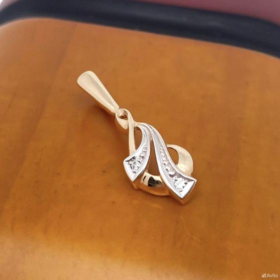 Золотая подвеска с камнями 585пр. вес: 1,13гр