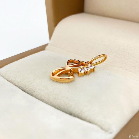 Золотая подвеска с камнями 585пр. вес: 1,40гр