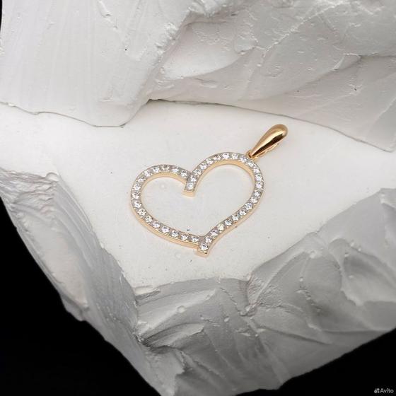 Золотая подвеска с камнями 585пр. вес: 1,75гр