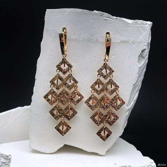Золотые серьги 585пр. вес: 6,93гр