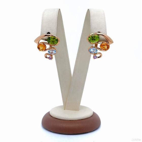 Золотые серьги с камнями 585пр. вес: 7,92гр