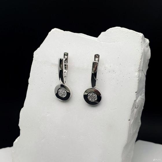 Золотые серьги с камнями 585пр. вес: 3,70гр