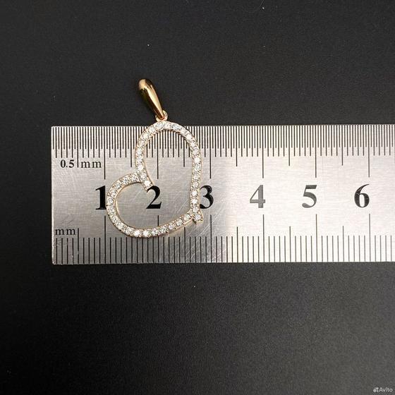 Золотая подвеска с камнями 585пр. вес: 1,75гр