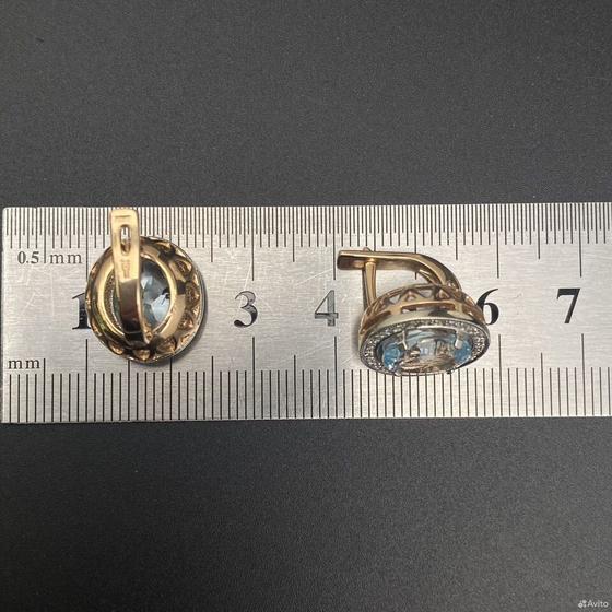 Золотые серьги с камнями 585пр. вес: 8,12гр