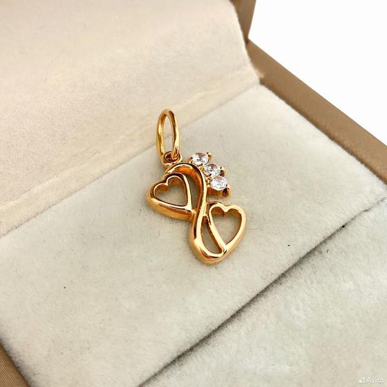 Золотая подвеска с камнями 585пр. вес: 1,40гр