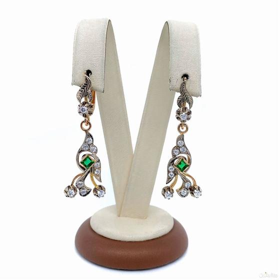 Золотые серьги с камнями 583пр. вес: 11,09гр