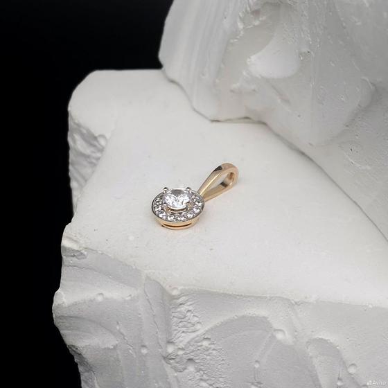 Золотая подвеска с камнями 585пр. вес: 0,74гр