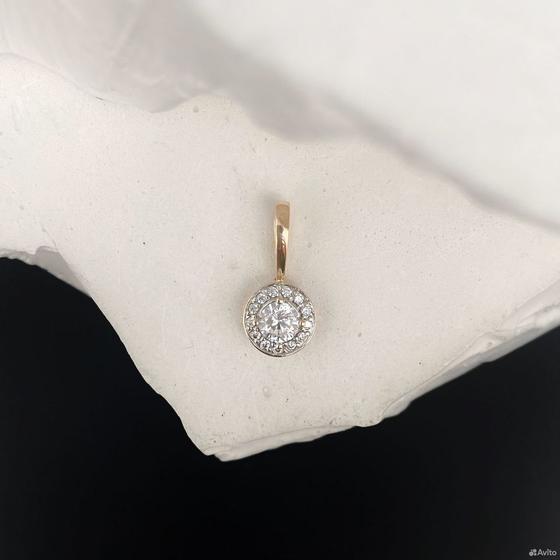 Золотая подвеска с камнями 585пр. вес: 0,74гр