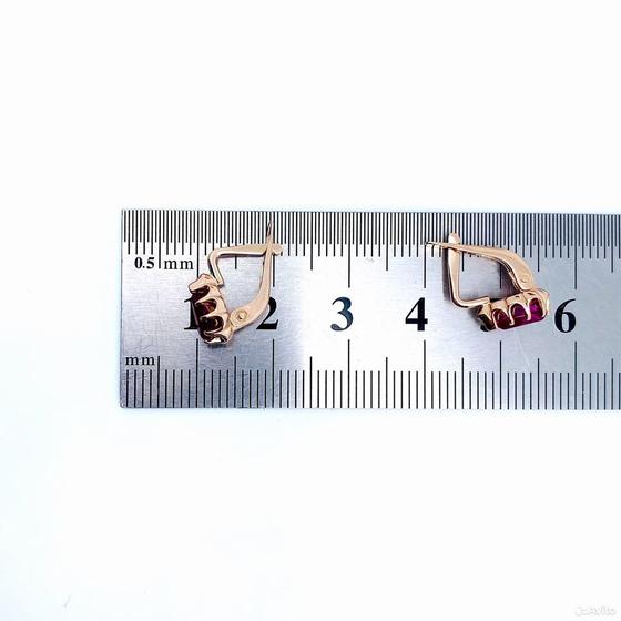 Золотые серьги с камнями 585пр. вес: 2,34гр