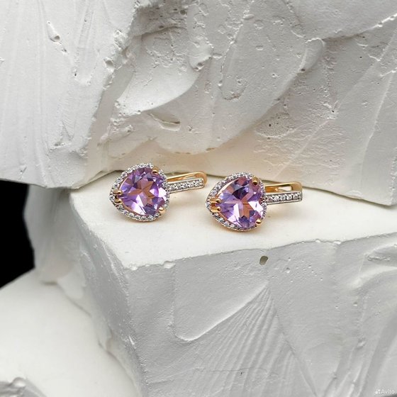Золотые серьги с камнями 585пр. вес: 2,88гр