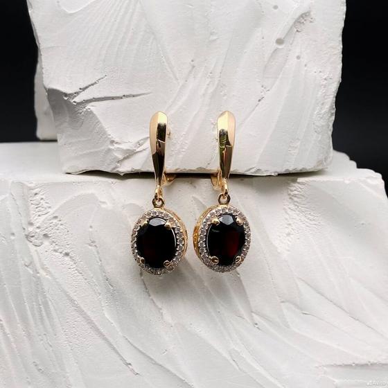 Золотые серьги с камнями 585пр. вес: 4,31гр