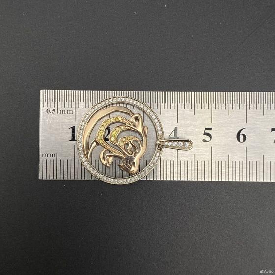 Золотая подвеска с камнями 585пр. вес: 4,98гр