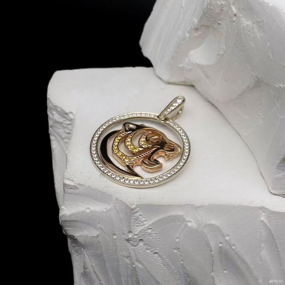 Золотая подвеска с камнями 585пр. вес: 4,98гр