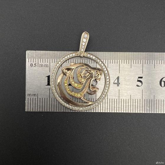 Золотая подвеска с камнями 585пр. вес: 4,98гр