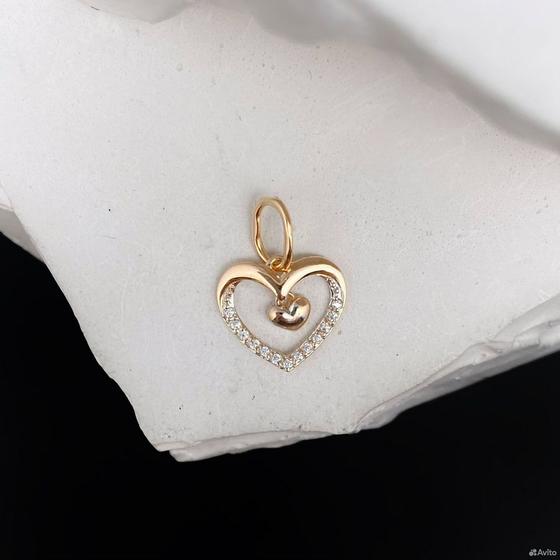 Золотая подвеска с камнями 585пр. вес: 0,55гр