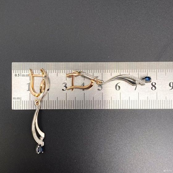 Золотые серьги с бриллиантами 585пр. вес: 6,69гр