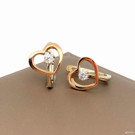 Золотые серьги с бриллиантами 585пр. вес: 3,97гр