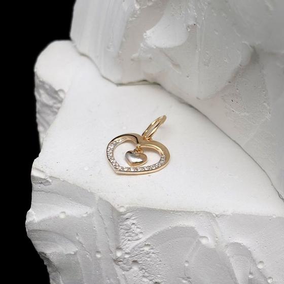 Золотая подвеска с камнями 585пр. вес: 0,55гр