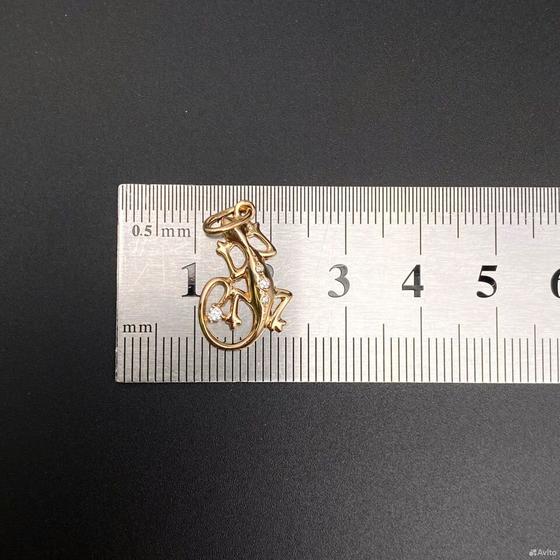Золотая подвеска с камнями 585пр. вес: 1,30гр