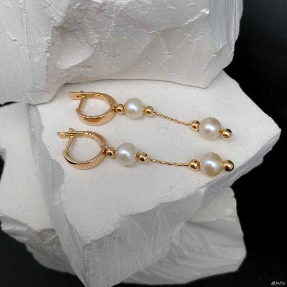 Золотые серьги с камнями 585пр. вес: 4,78гр